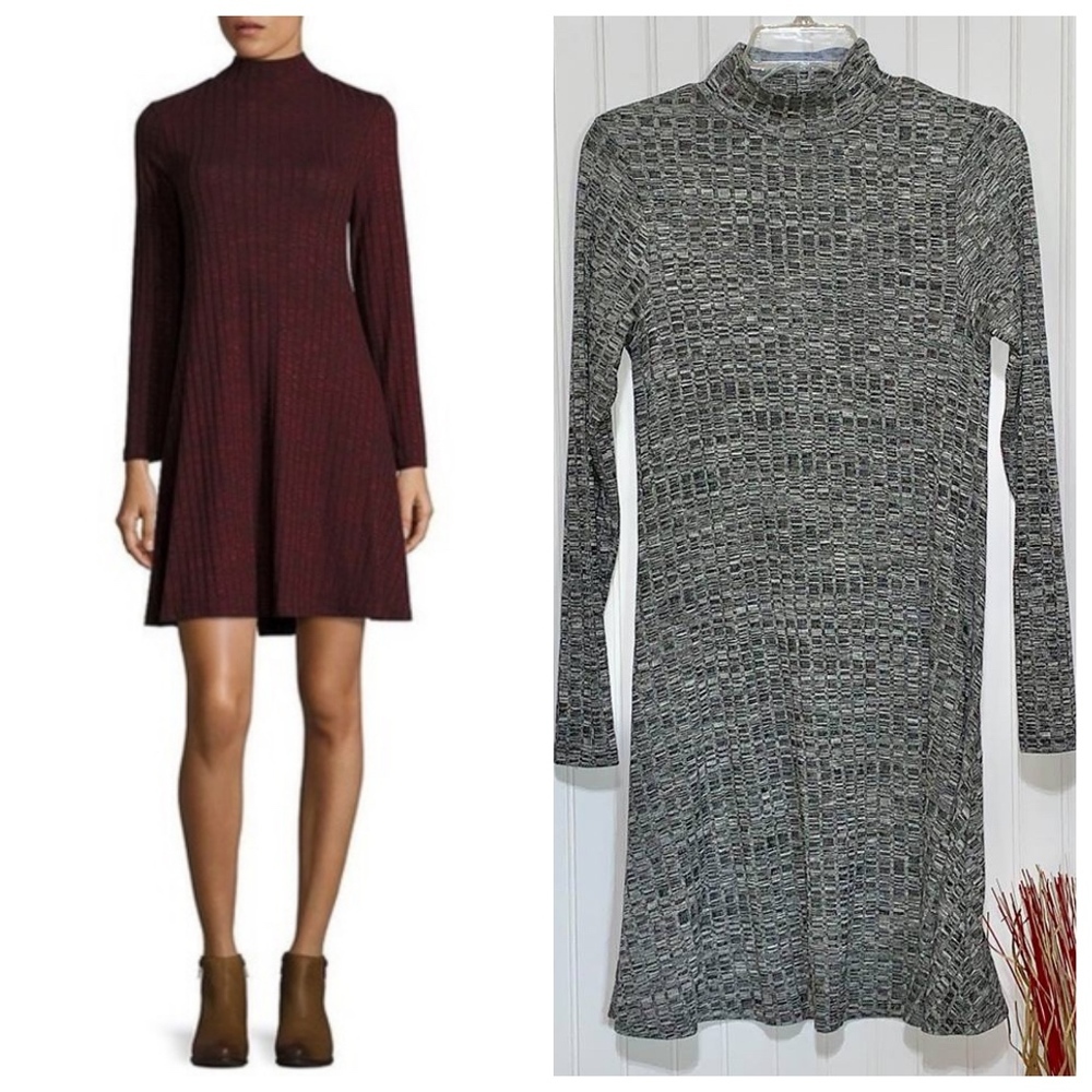 Ivanka Trump Mock Neck Ribbed Dress sz Small